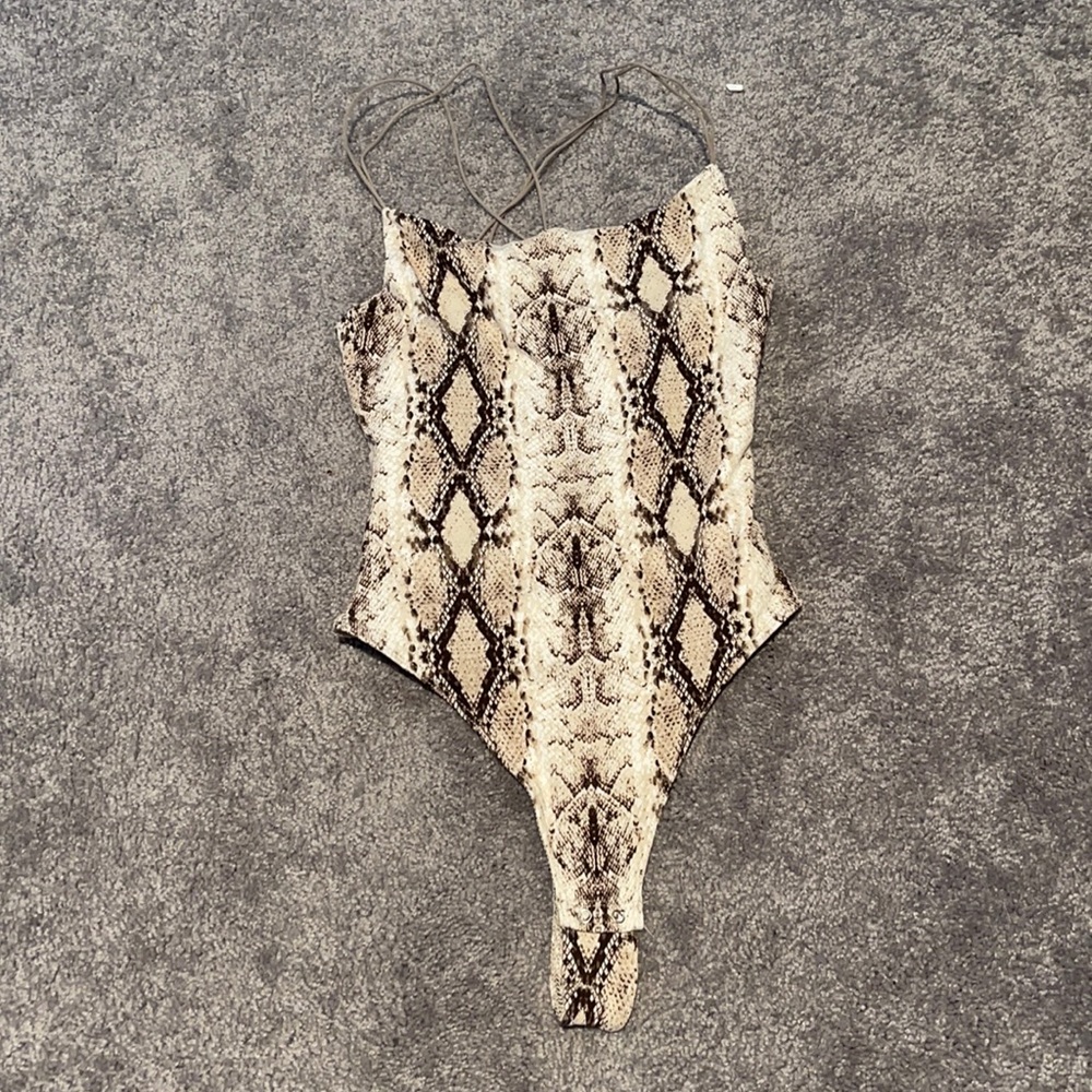 Snakeskin Print Body Suit - Picture 1 of 2